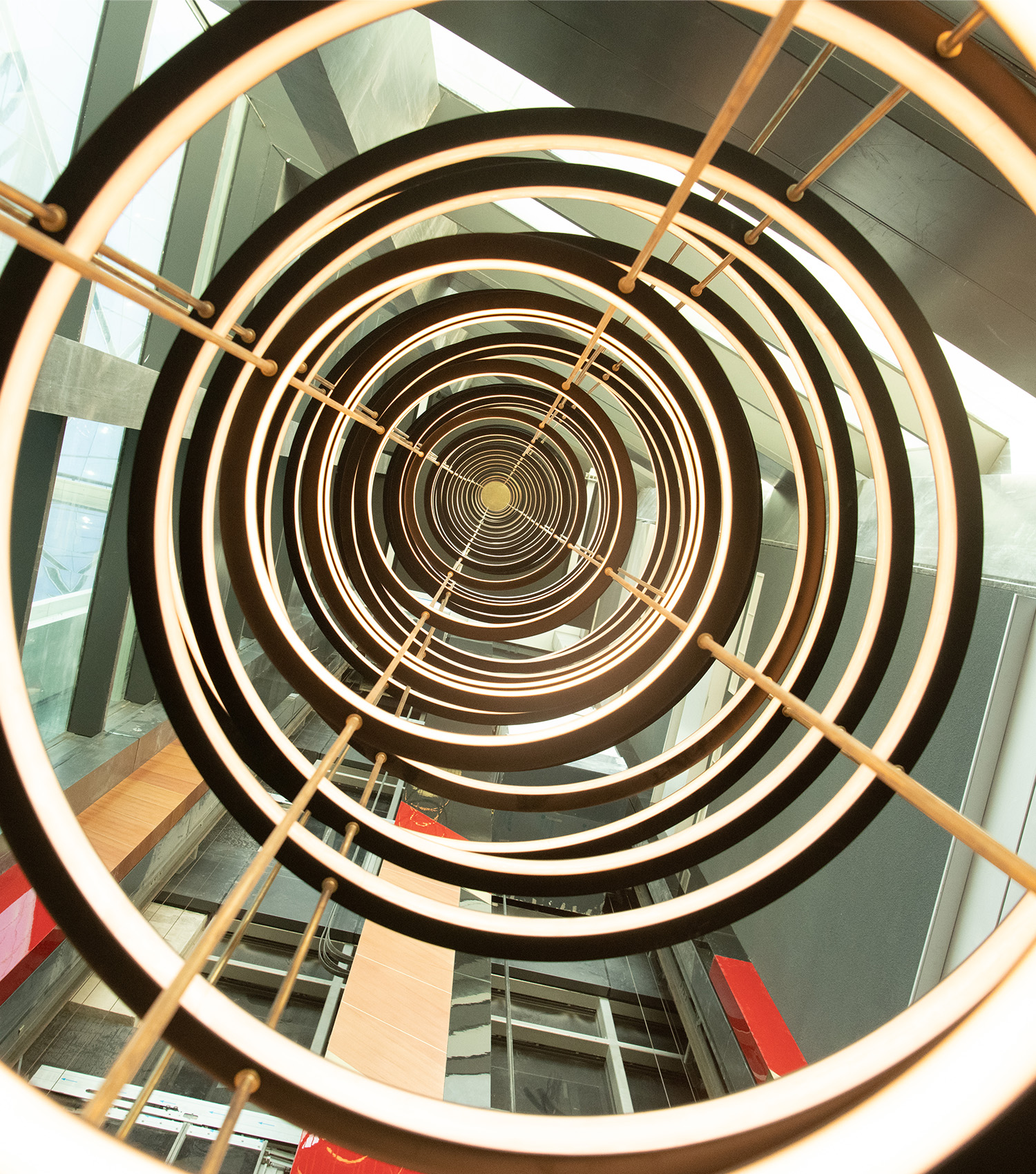 Dubai spiral staircase lighting