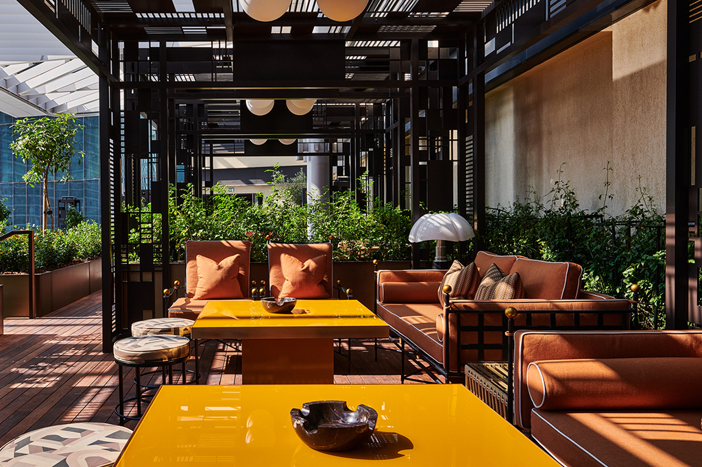 A cabana on the Rooftop Terrace