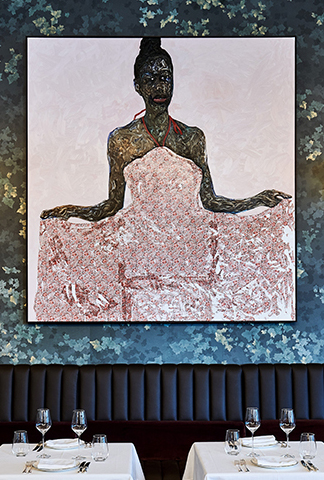 Amoako Boafo Floral Halter Dress 2020 in the Brasserie Bar