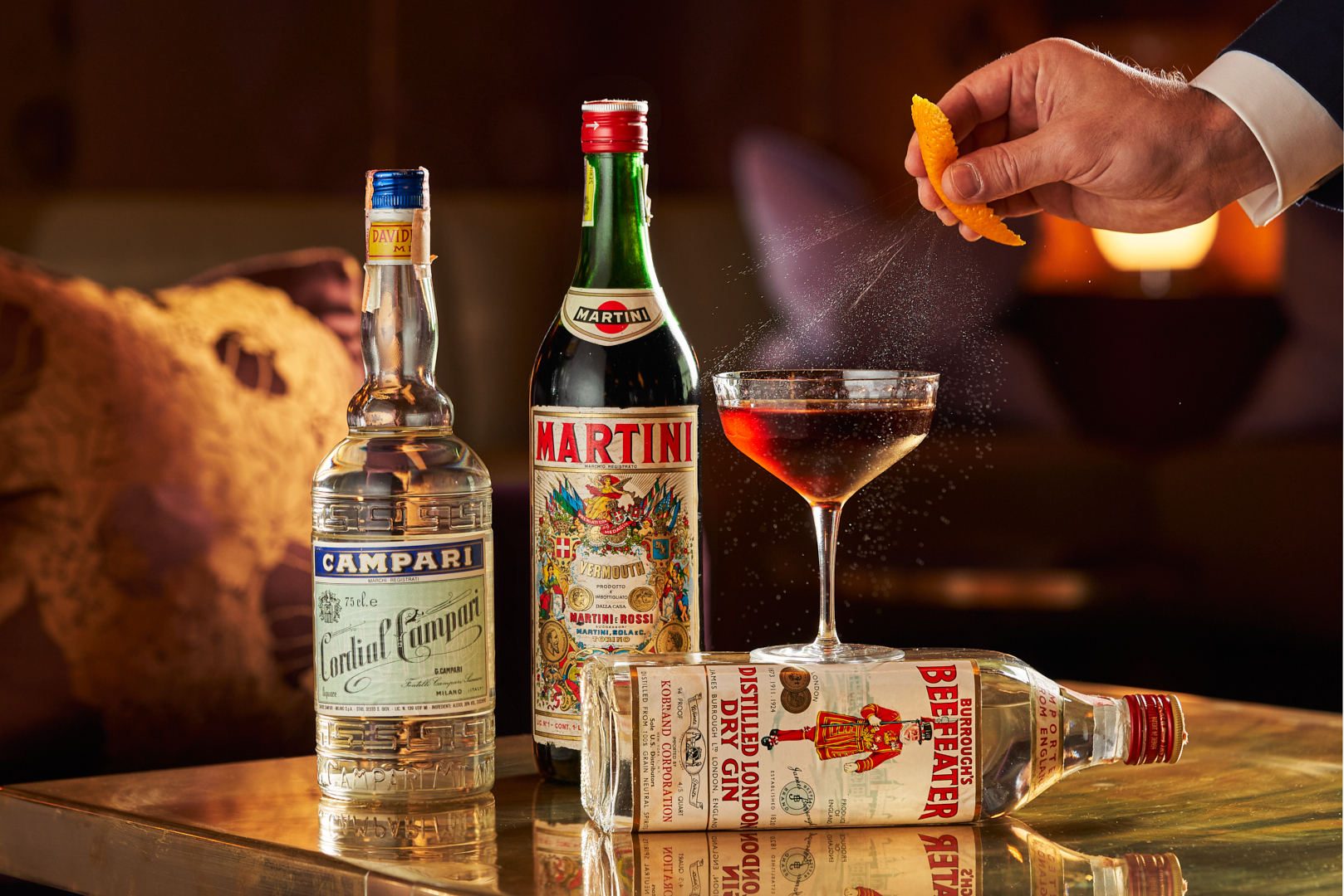 Vintage landscape with orange