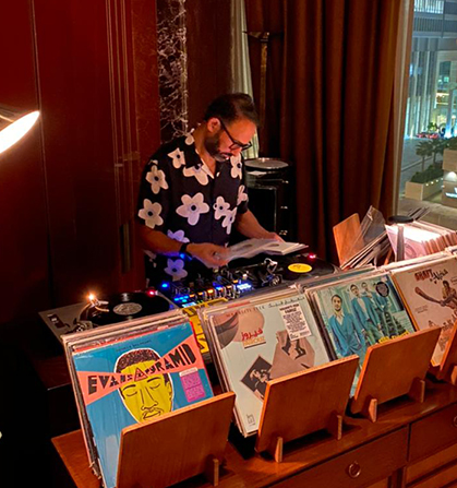 Vinyl listening session event at the Club